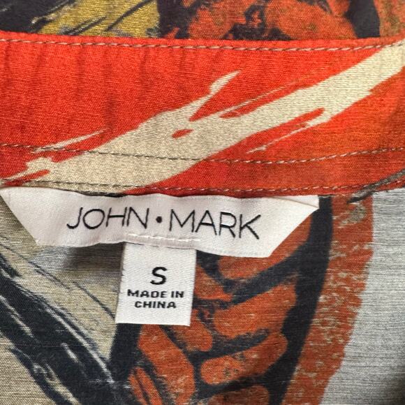 John Mark Art To Wear Multicolor Abstract Button Down Tunic Blouse  SMALL - Picture 2 of 8